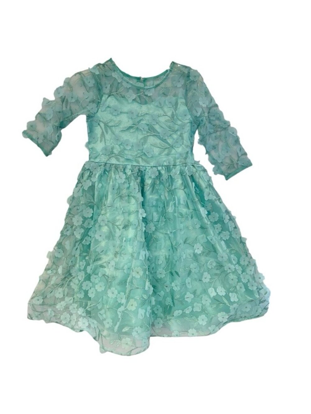 Rare Editions Floral Embroidered Mesh Tulle Party Dress GIRLS 6X